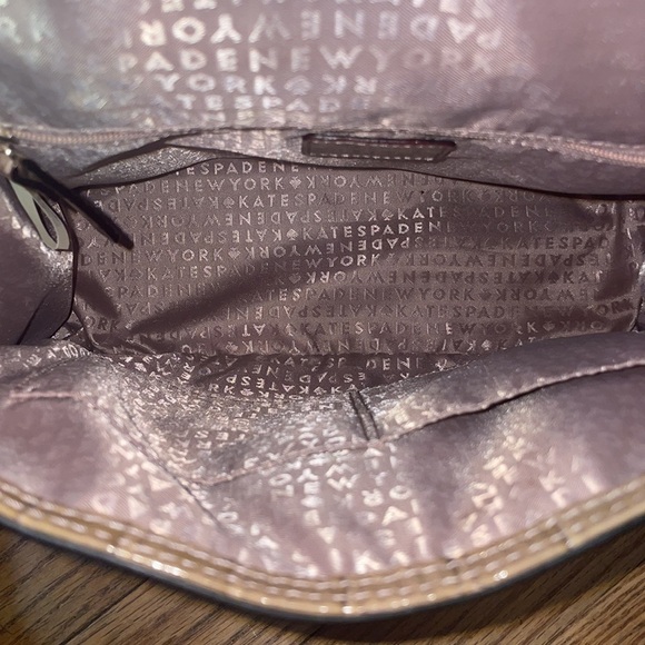 KATE SPADE Knightsbridge Doris Croc Embossed Satchel Leather Crossbody Taupe - Picture 10 of 15